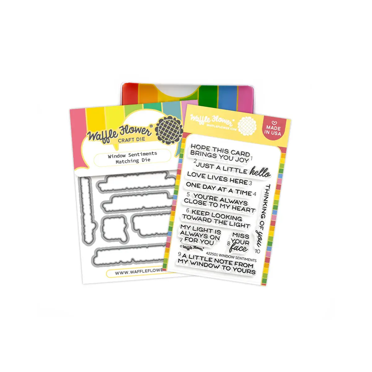 WAFFLE FLOWER WAFFLE FLOWER WINDOW SENTIMENTS CLEAR STAMP SET AND DIE COMBO
