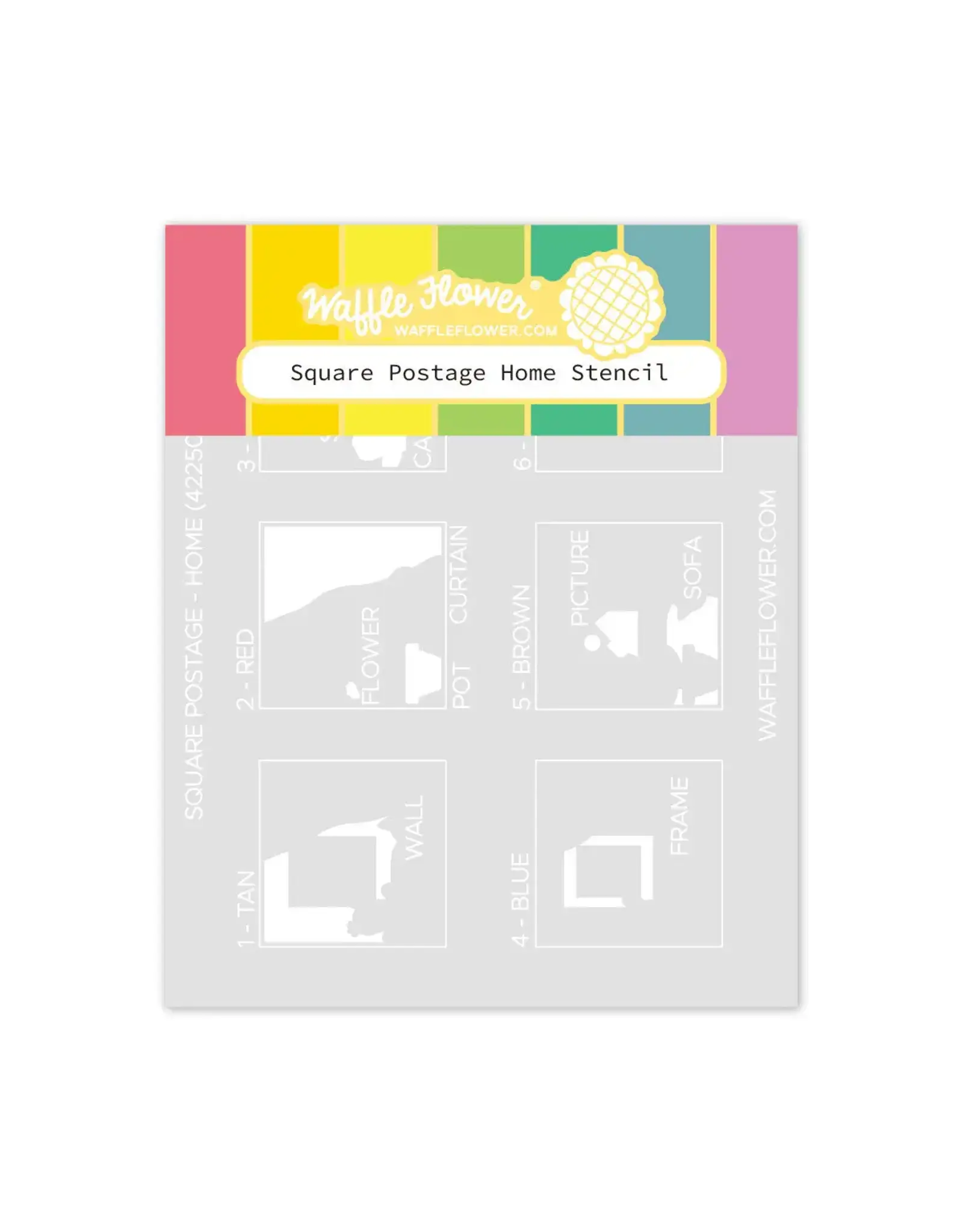 WAFFLE FLOWER WAFFLE FLOWER SQUARE POSTAGE HOME STENCIL