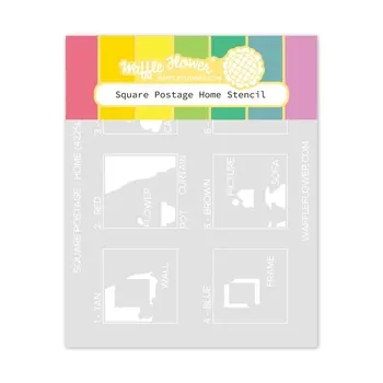 WAFFLE FLOWER WAFFLE FLOWER SQUARE POSTAGE HOME STENCIL