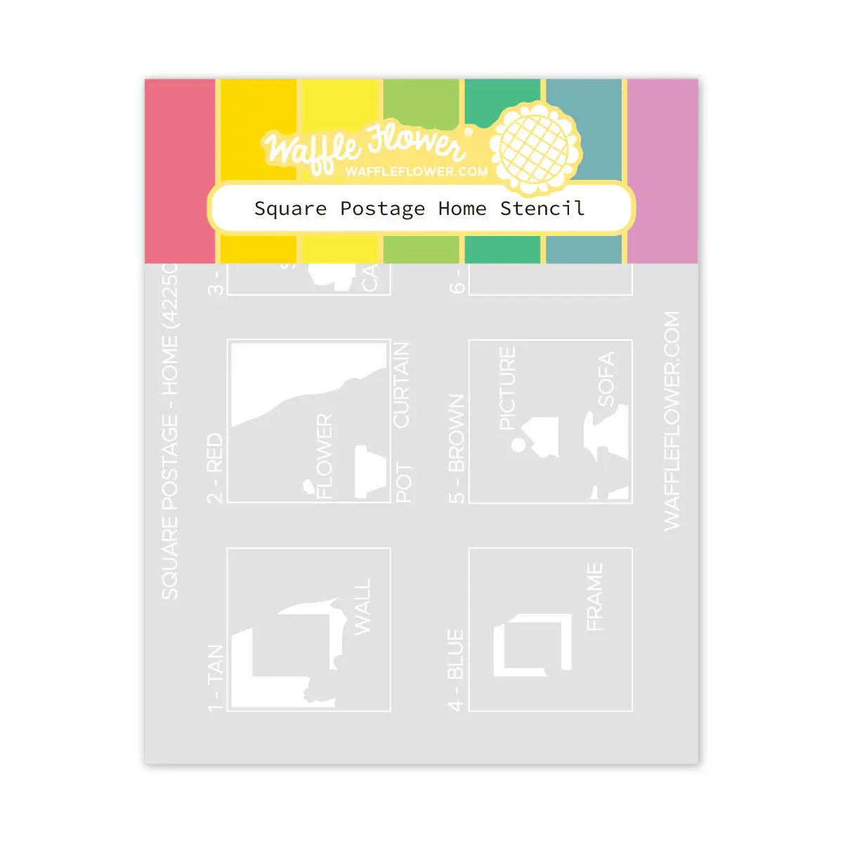 WAFFLE FLOWER WAFFLE FLOWER SQUARE POSTAGE HOME STENCIL