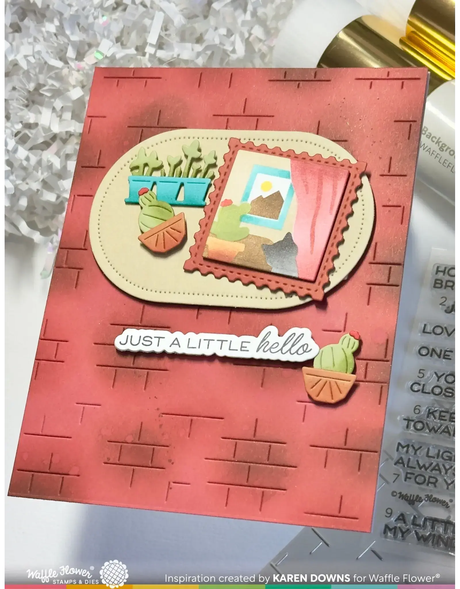 WAFFLE FLOWER WAFFLE FLOWER SQUARE POSTAGE HOME STENCIL