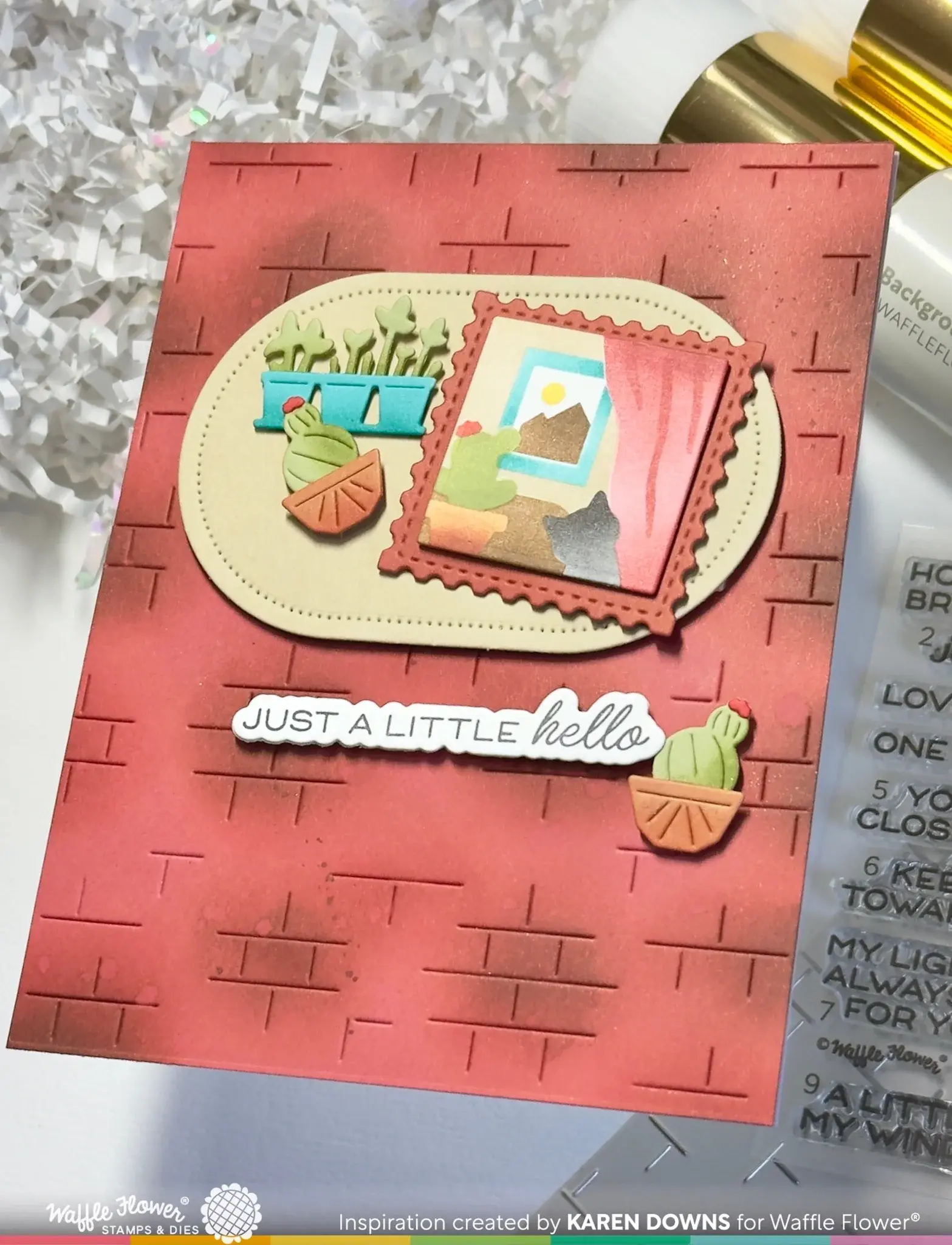 WAFFLE FLOWER WAFFLE FLOWER SQUARE POSTAGE HOME STENCIL