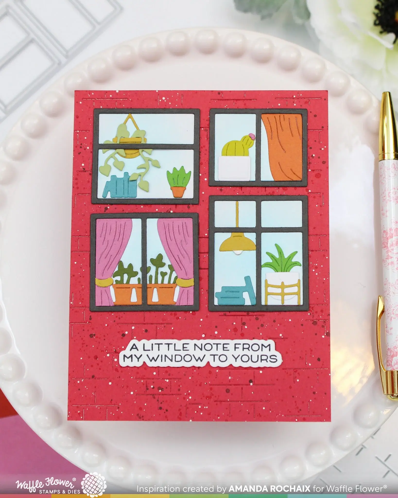 WAFFLE FLOWER WAFFLE FLOWER POSTAGE COLLAGE WINDOW ADD-ONS DIE SET
