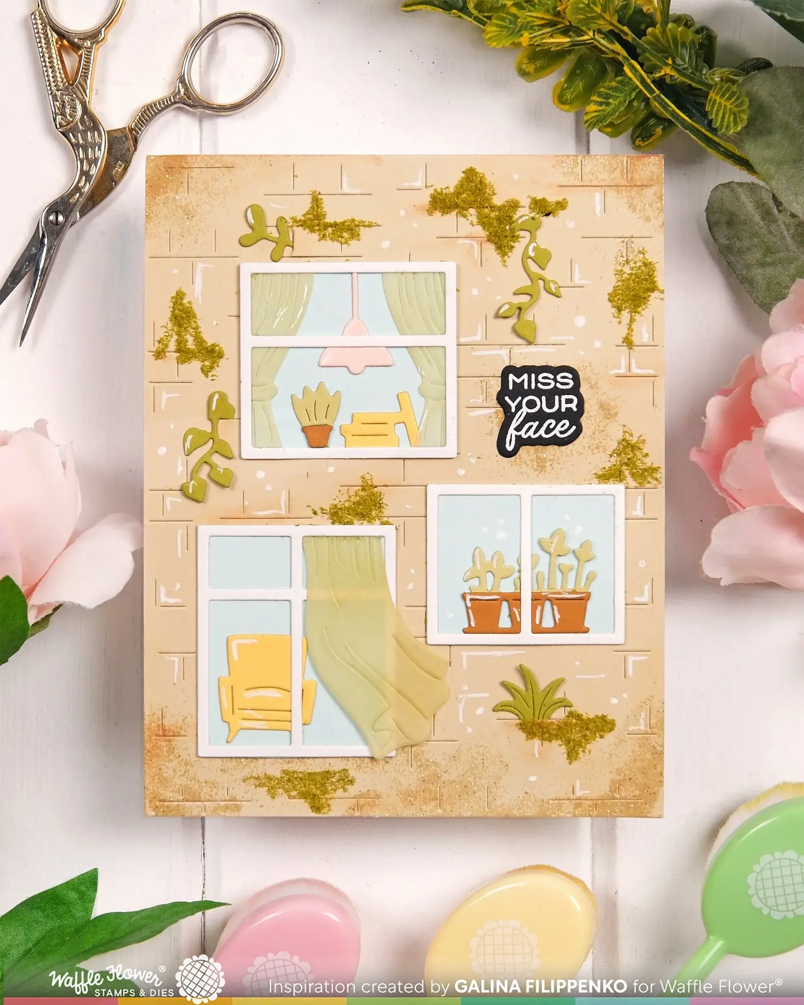 WAFFLE FLOWER WAFFLE FLOWER POSTAGE COLLAGE WINDOW ADD-ONS DIE SET