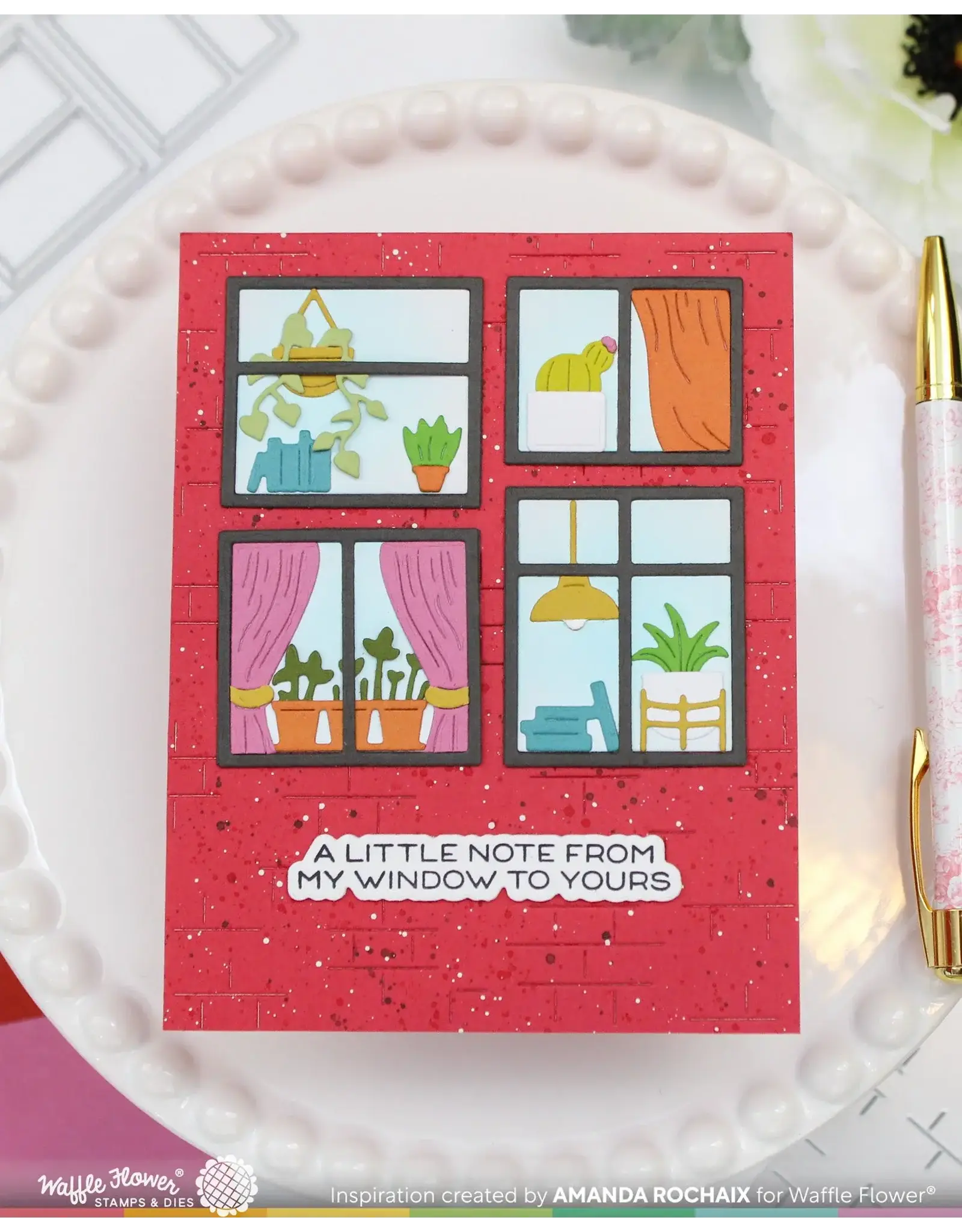 WAFFLE FLOWER WAFFLE FLOWER POSTAGE COLLAGE WINDOW ADD-ONS DIE SET