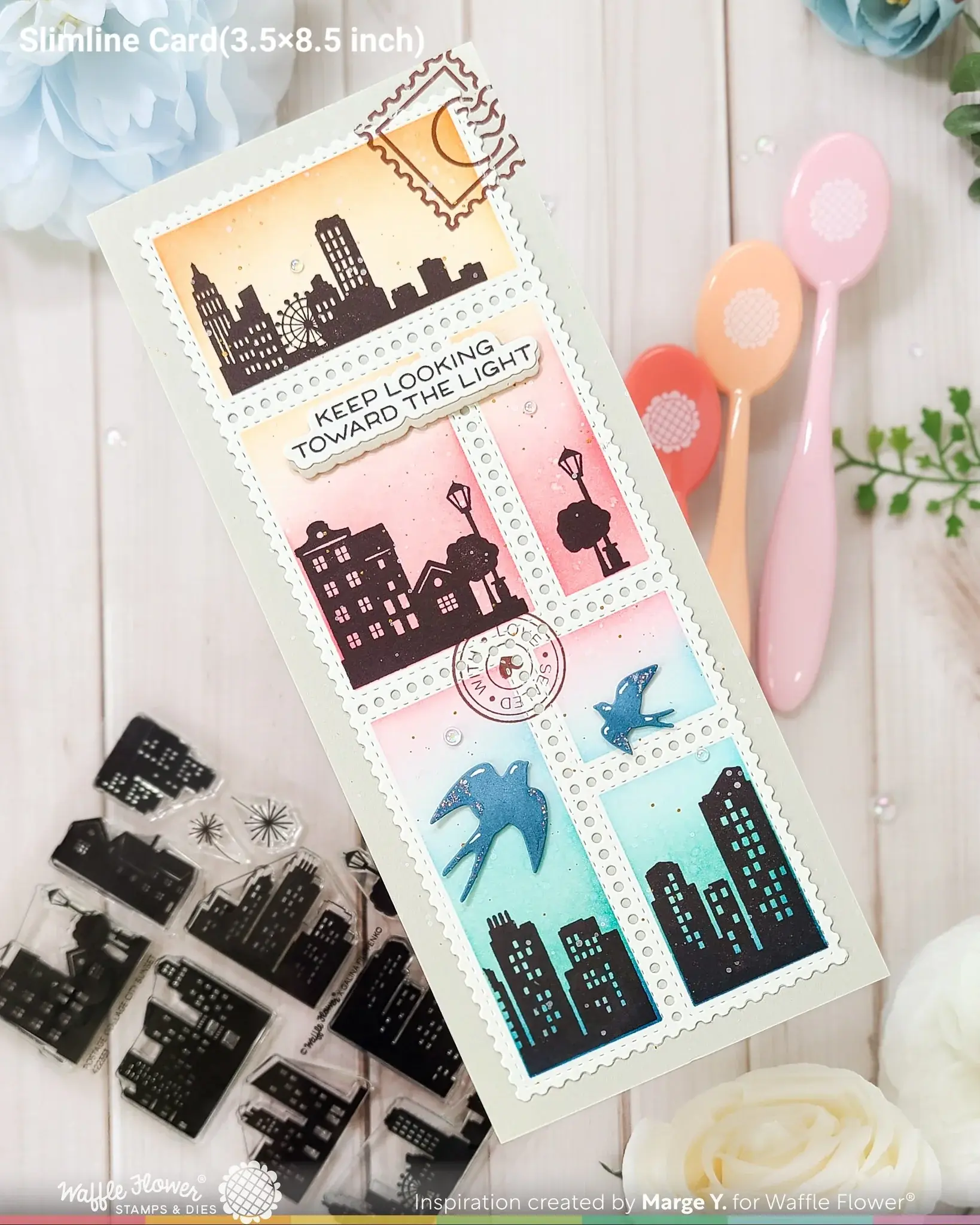 WAFFLE FLOWER WAFFLE FLOWER POSTAGE COLLAGE SWALLOW SILHOUETTES DIE SET