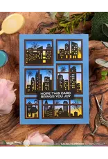 WAFFLE FLOWER WAFFLE FLOWER POSTAGE COLLAGE CITY SUNSET CLEAR STAMP SET