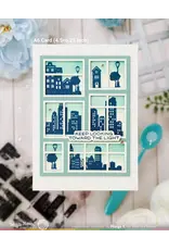 WAFFLE FLOWER WAFFLE FLOWER POSTAGE COLLAGE CITY SUNSET CLEAR STAMP SET
