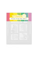 WAFFLE FLOWER WAFFLE FLOWER POSTAGE COLLAGE BABY STENCIL SET