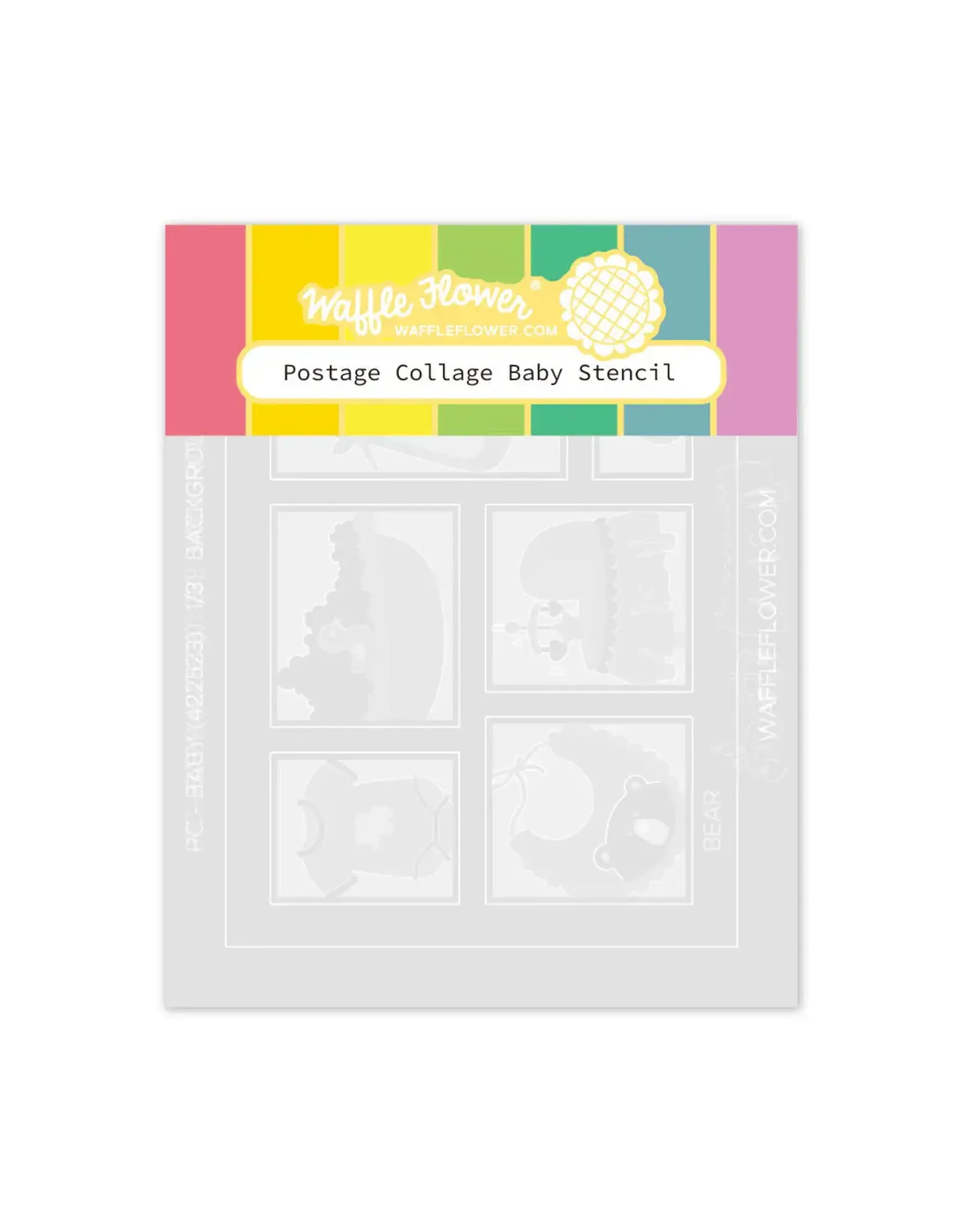 WAFFLE FLOWER WAFFLE FLOWER POSTAGE COLLAGE BABY STENCIL SET