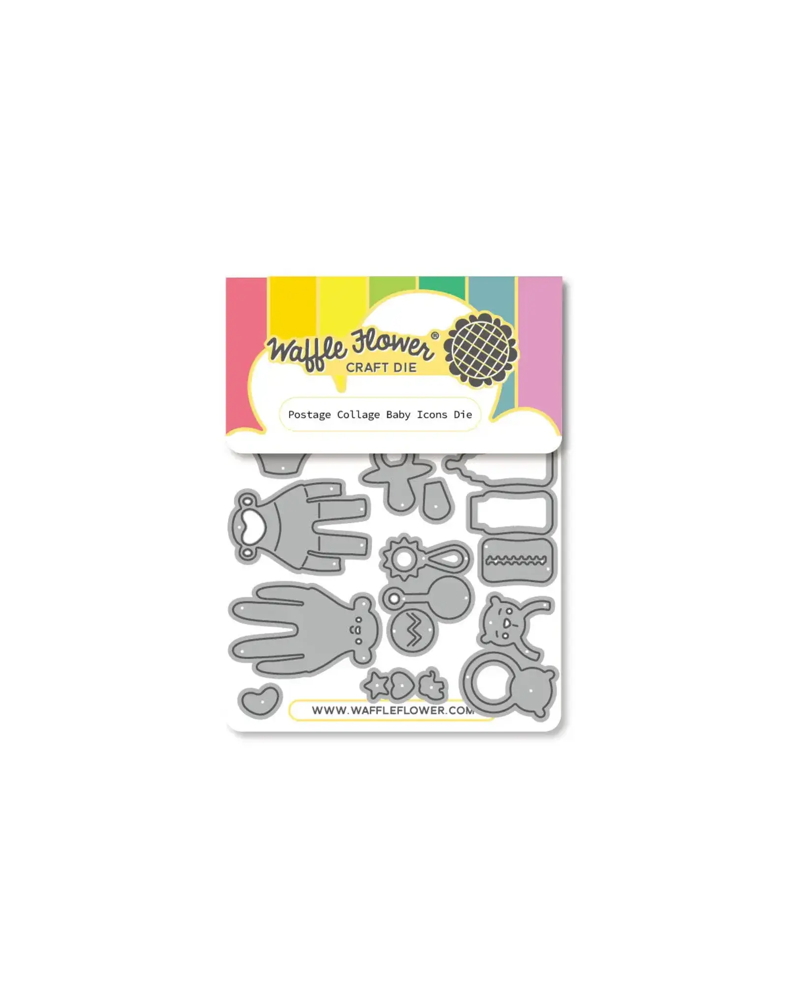 WAFFLE FLOWER WAFFLE FLOWER POSTAGE COLLAGE BABY ICONS DIE SET
