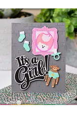WAFFLE FLOWER WAFFLE FLOWER BABY ANNOUNCEMENT SENTIMENTS CLEAR STAMP SET AND DIE COMBO