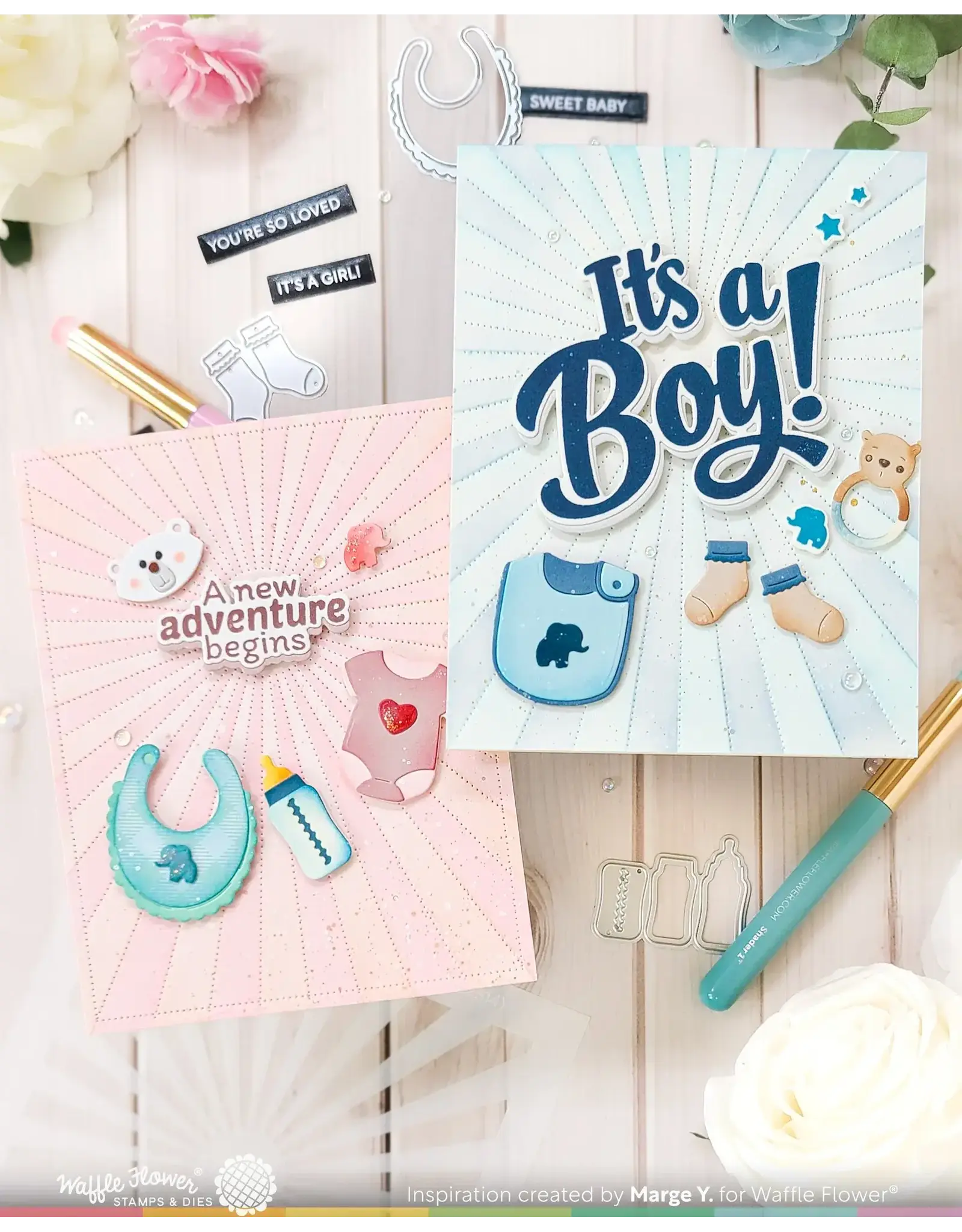 WAFFLE FLOWER WAFFLE FLOWER BABY ANNOUNCEMENT DIE SET