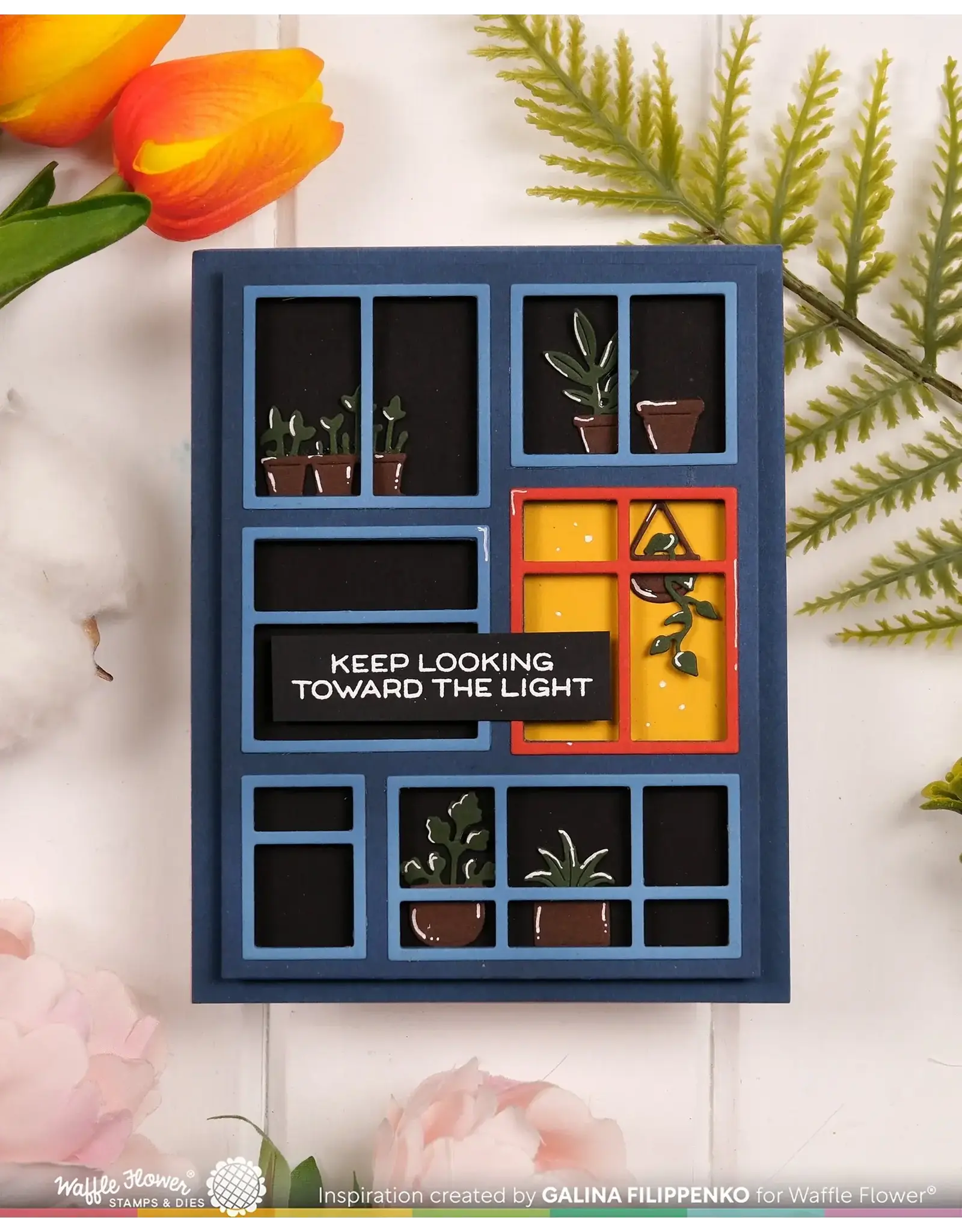 WAFFLE FLOWER WAFFLE FLOWER POSTAGE COLLAGE WINDOWS DIE