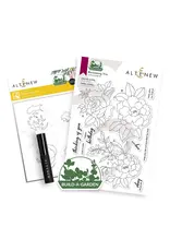 ALTENEW ALTENEW BUILD-A-GARDEN: BLOSSOMING TRIO CLEAR STAMP, STENCIL SET AND BLENDING BRUSH