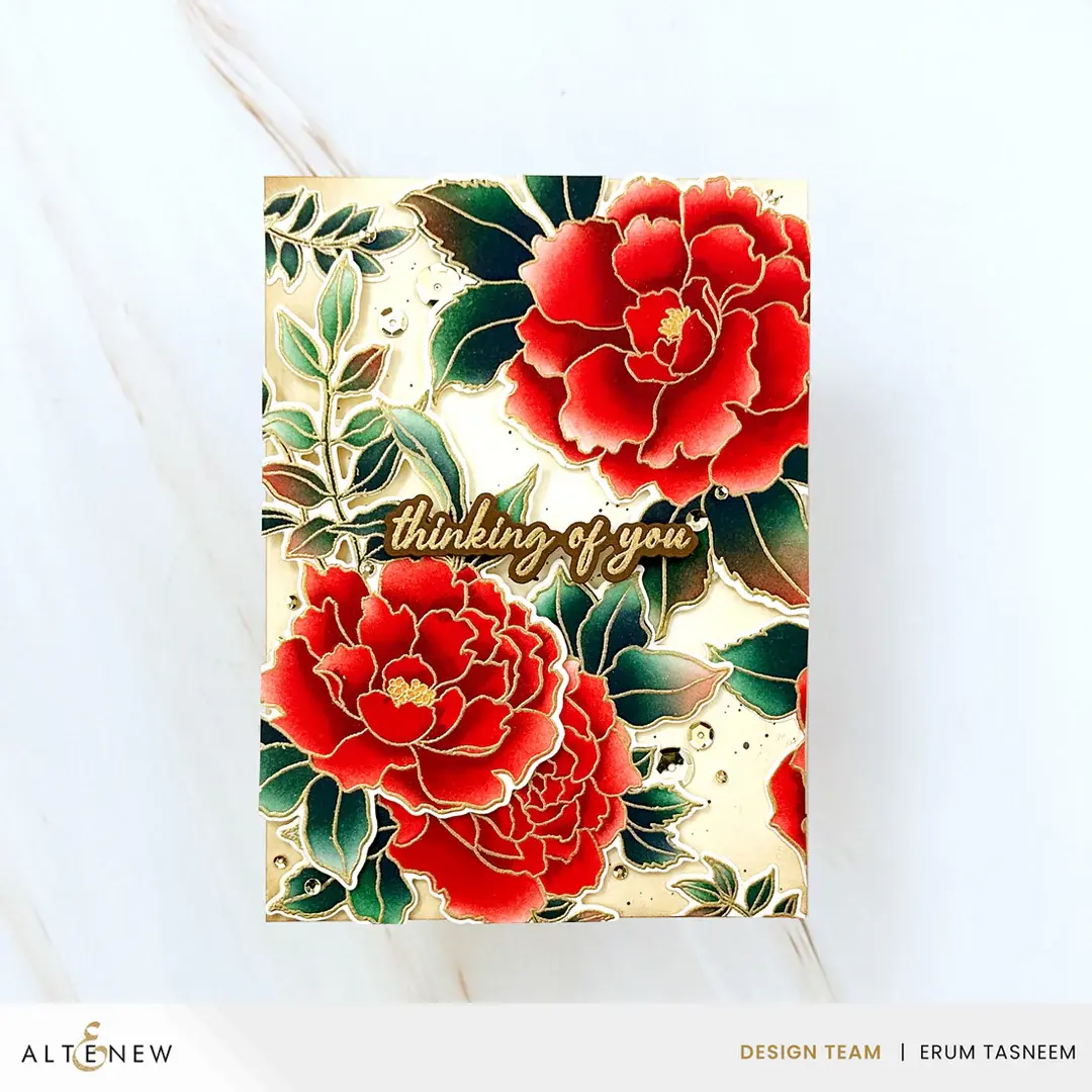 ALTENEW ALTENEW BUILD-A-GARDEN: BLOSSOMING TRIO CLEAR STAMP, STENCIL SET AND BLENDING BRUSH