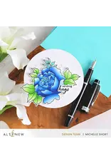 ALTENEW ALTENEW BUILD-A-GARDEN: BLOSSOMING TRIO CLEAR STAMP, STENCIL SET AND BLENDING BRUSH