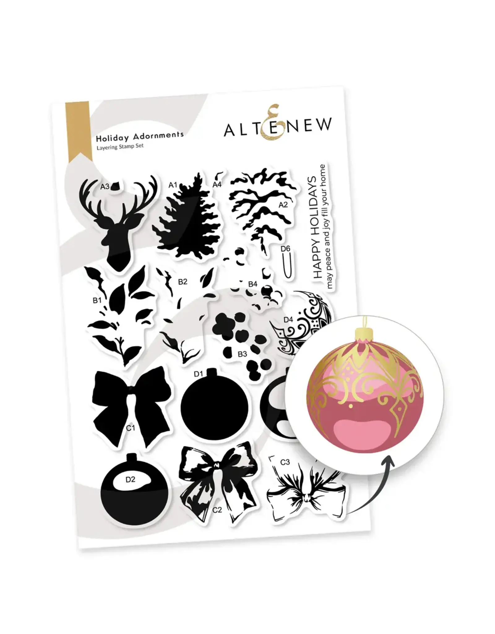 ALTENEW ALTENEW HOLIDAY ADORNMENTS CLEAR STAMP SET