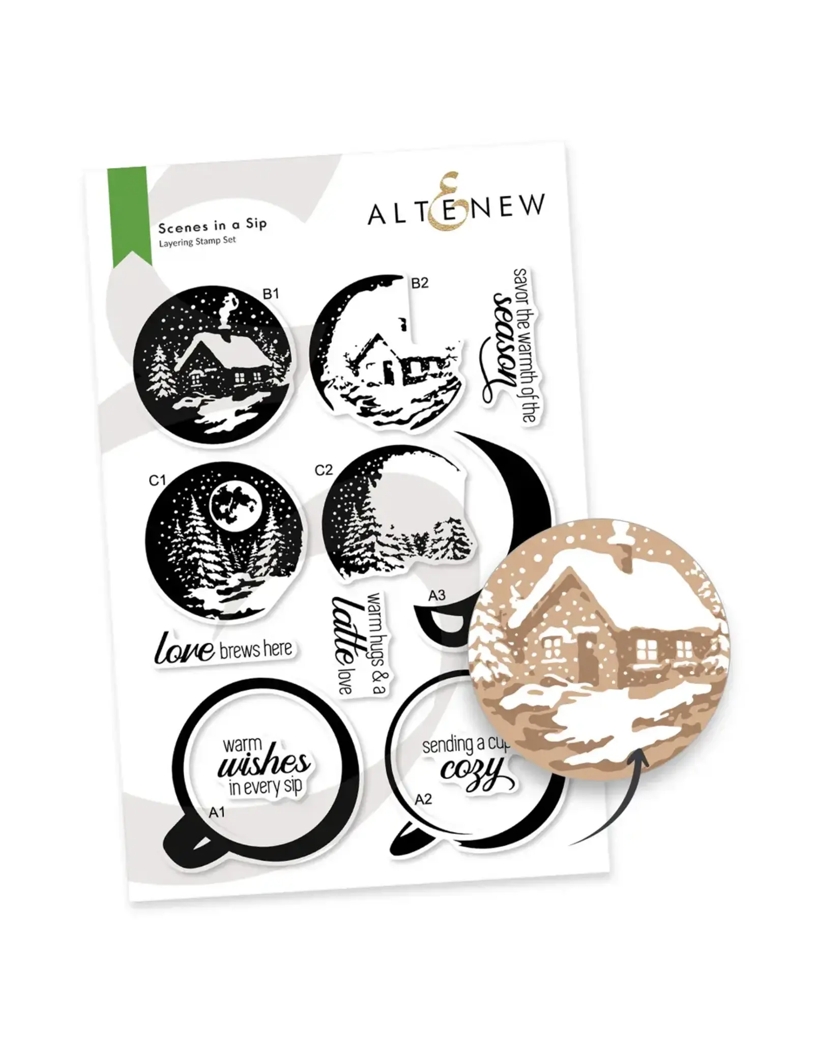 ALTENEW ALTENEW SCENES IN A SIP CLEAR STAMP SET