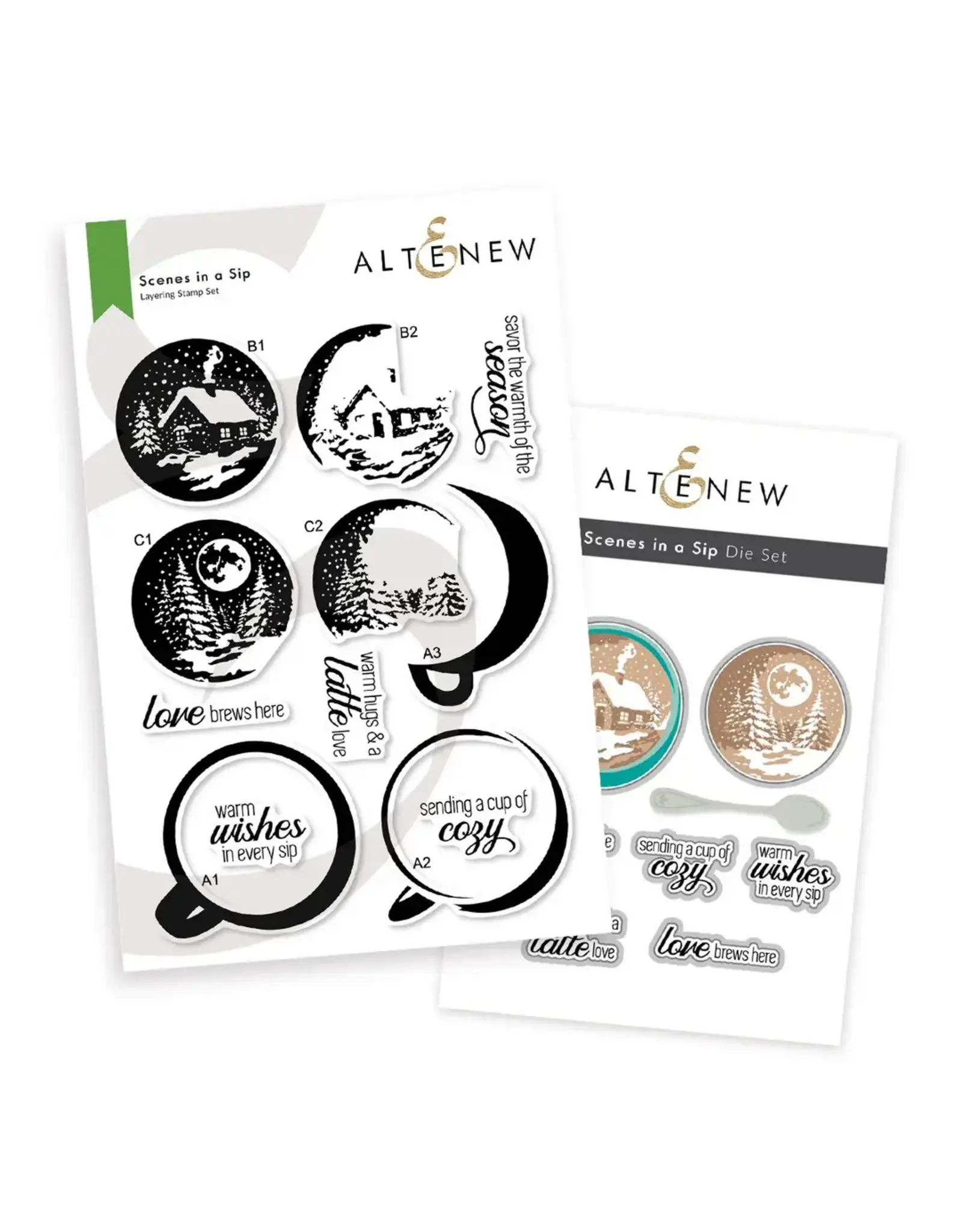 ALTENEW ALTENEW SCENES IN A SIP CLEAR STAMP & DIE SET