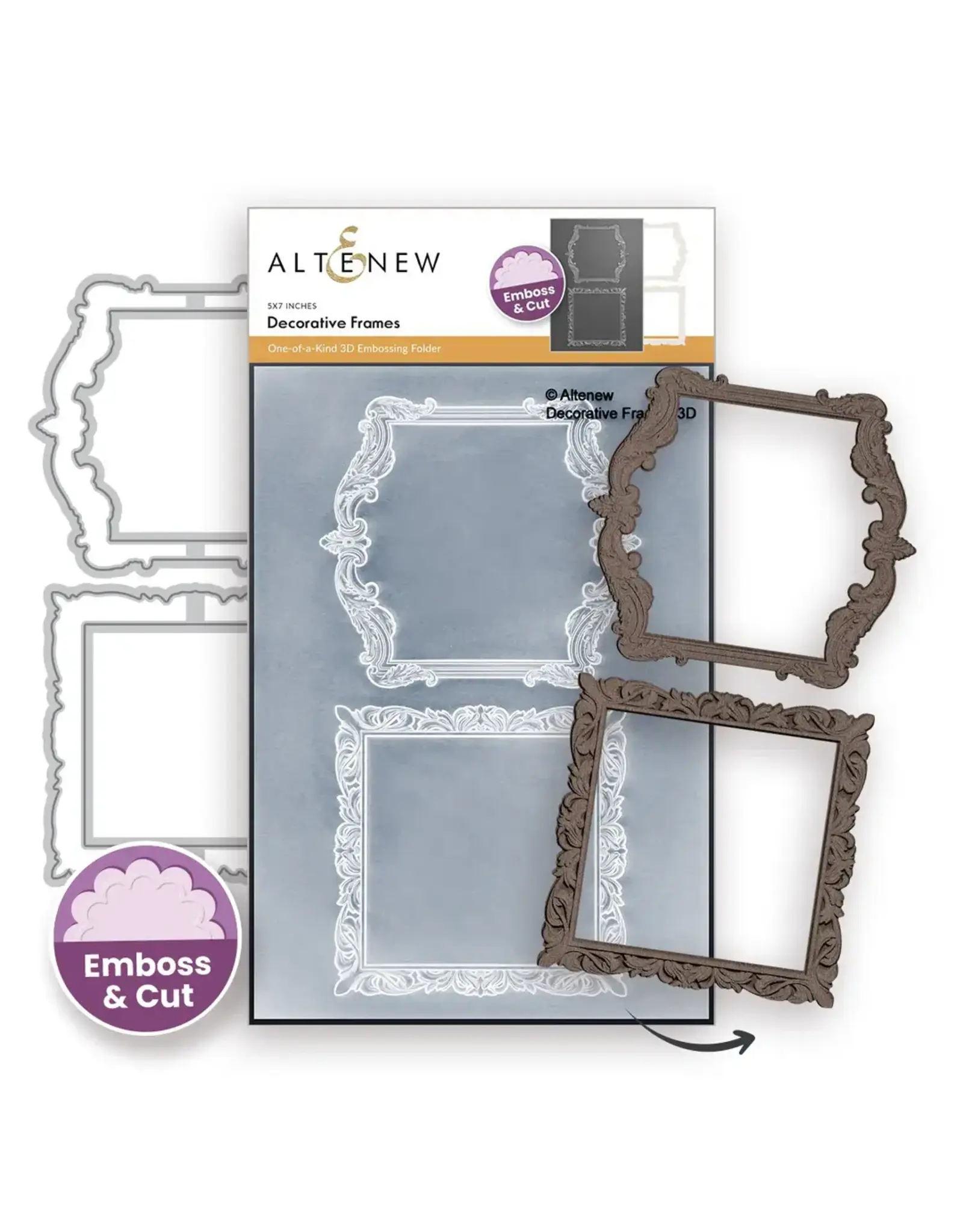 ALTENEW ALTENEW DECORATIVE FRAMES 3D EMBOSSING FOLDER AND DIE SET