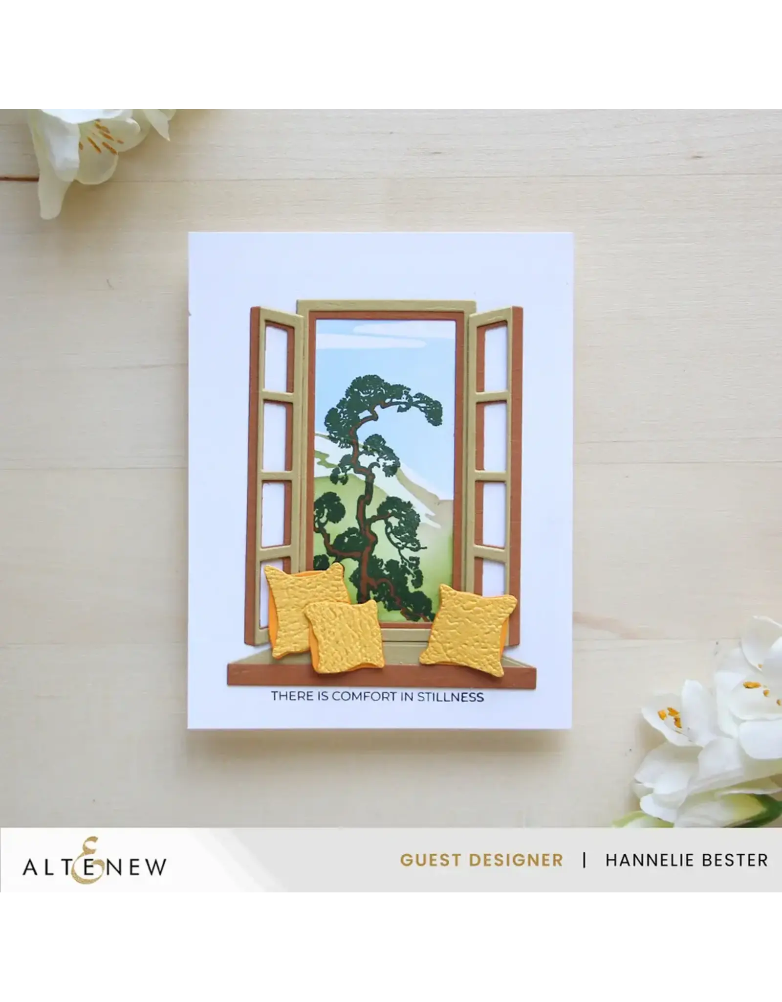 ALTENEW ALTENEW CRAFT YOUR LIFE PROJECT KIT: WINDOWS TO STILLNESS CLEAR STAMP, STENCIL SET, 3D EMBOSSING FOLDER AND DIE SET BUNDLE