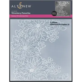 ALTENEW ALTENEW WINTERBERRY POINSETTIAS 3D EMBOSSING FOLDER