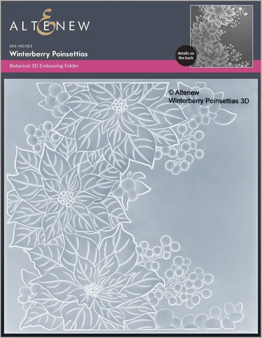 ALTENEW ALTENEW WINTERBERRY POINSETTIAS 3D EMBOSSING FOLDER