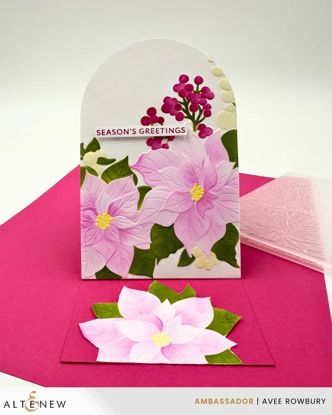 ALTENEW ALTENEW WINTERBERRY POINSETTIAS 3D EMBOSSING FOLDER