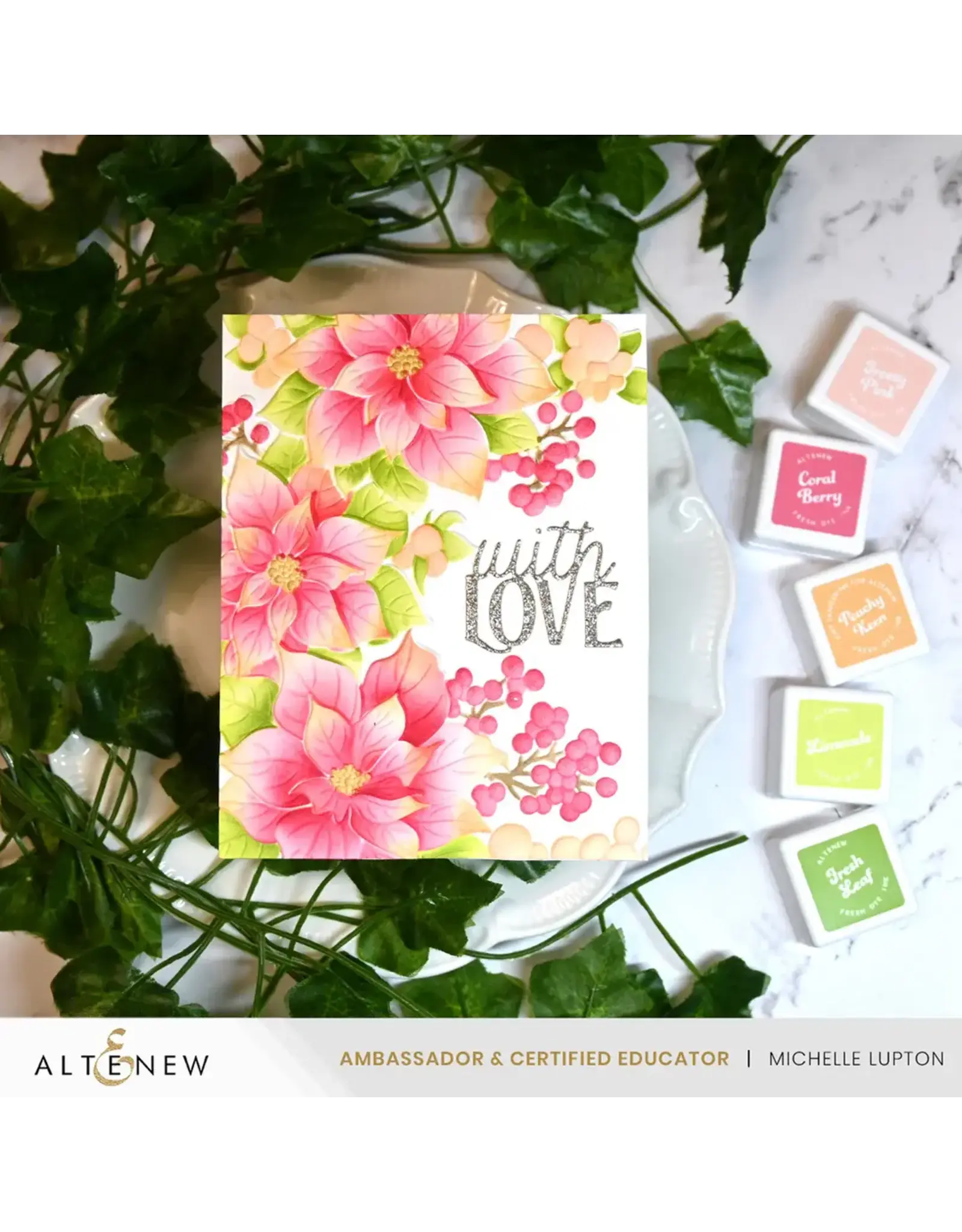 ALTENEW ALTENEW WINTERBERRY POINSETTIAS 3D EMBOSSING FOLDER