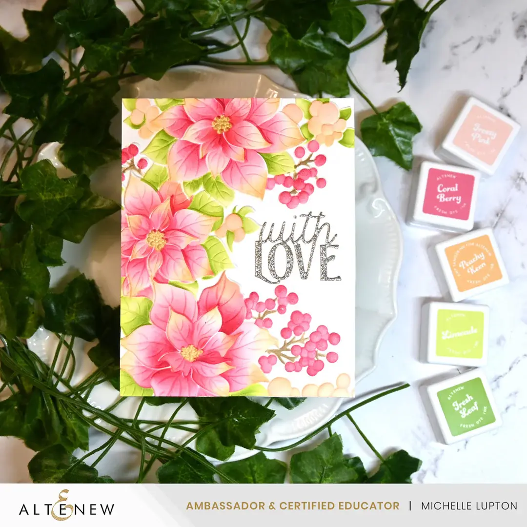 ALTENEW ALTENEW WINTERBERRY POINSETTIAS 3D EMBOSSING FOLDER