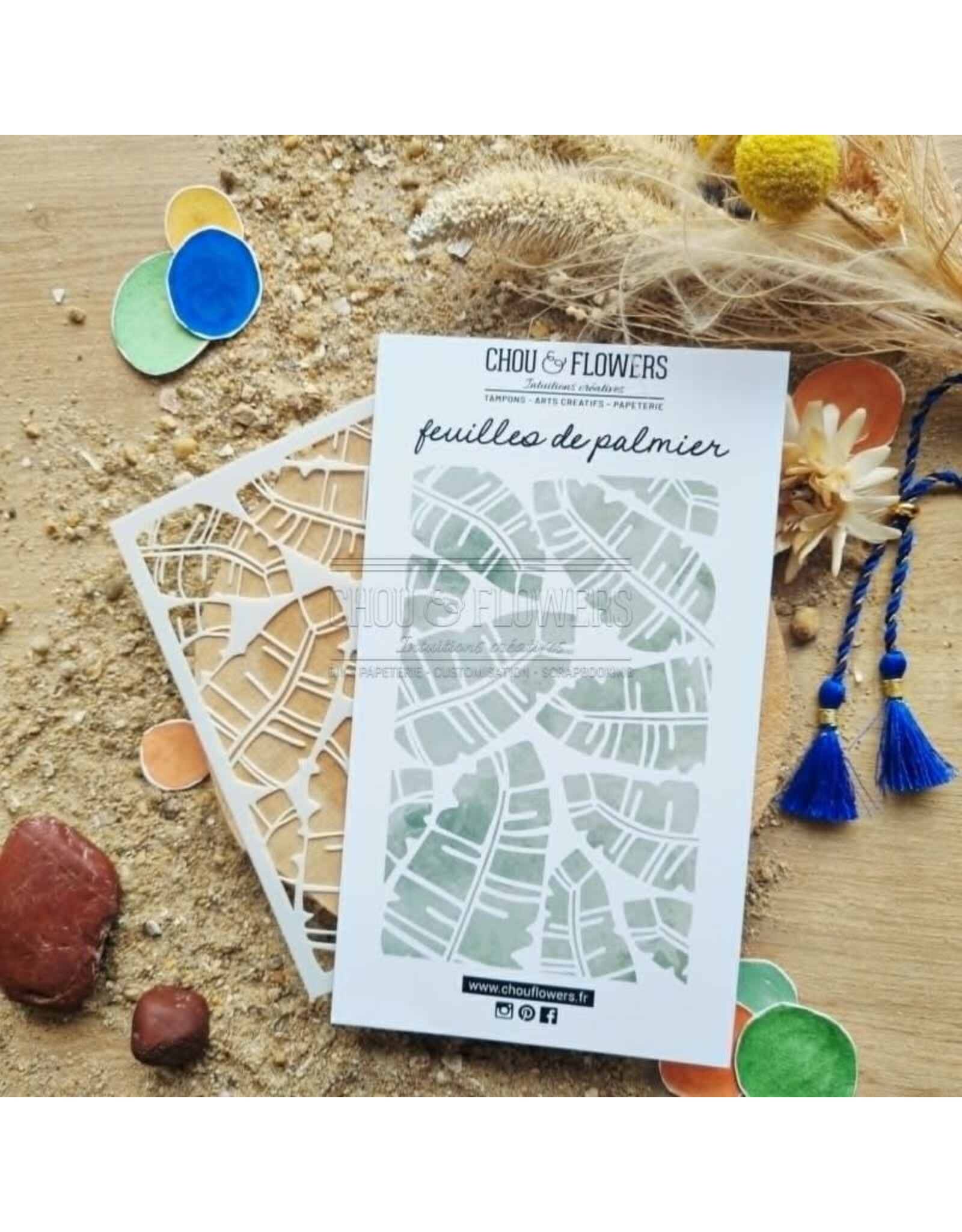 CHOU & FLOWERS CHOU & FLOWERS COLLECTION LE CHANT DES DUNES FEUILLES DE PALMIER STENCIL