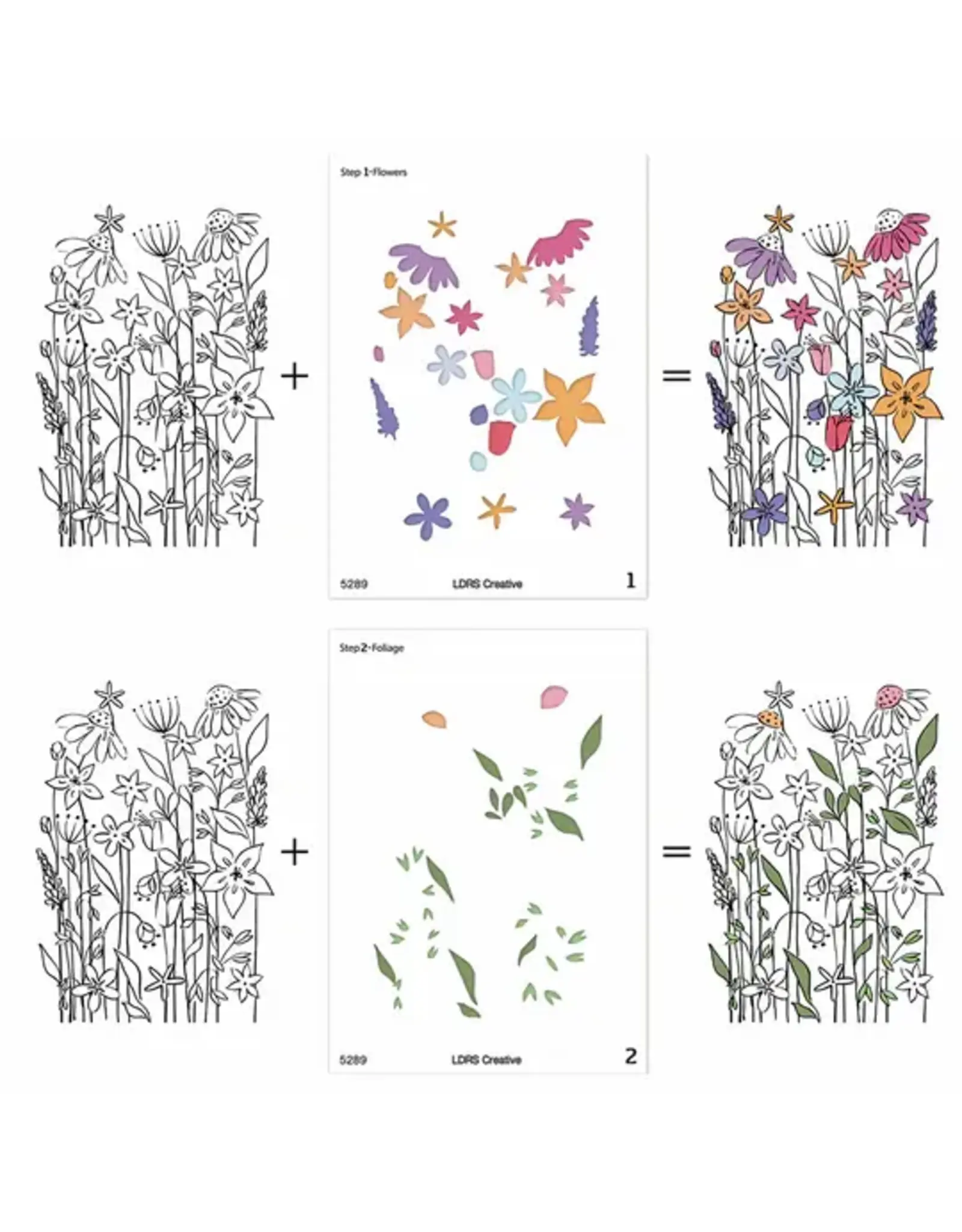 LDRS CREATIVE LDRS CREATIVE NEVER-ENDING WILDFLOWERS LAYERING STENCILS SET 2/PK