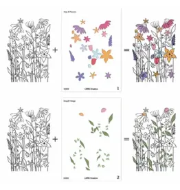 LDRS CREATIVE LDRS CREATIVE NEVER-ENDING WILDFLOWERS LAYERING STENCILS SET 2/PK