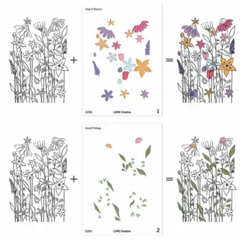 LDRS CREATIVE LDRS CREATIVE NEVER-ENDING WILDFLOWERS LAYERING STENCILS SET 2/PK
