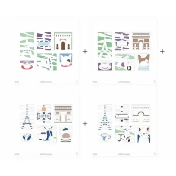 LDRS CREATIVE LDRS CREATIVE PARIS POSTAGE COLLAGE LAYERING STENCILS SET 4/PK