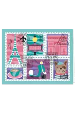 LDRS CREATIVE LDRS CREATIVE PARIS POSTAGE COLLAGE LAYERING STENCILS SET 4/PK