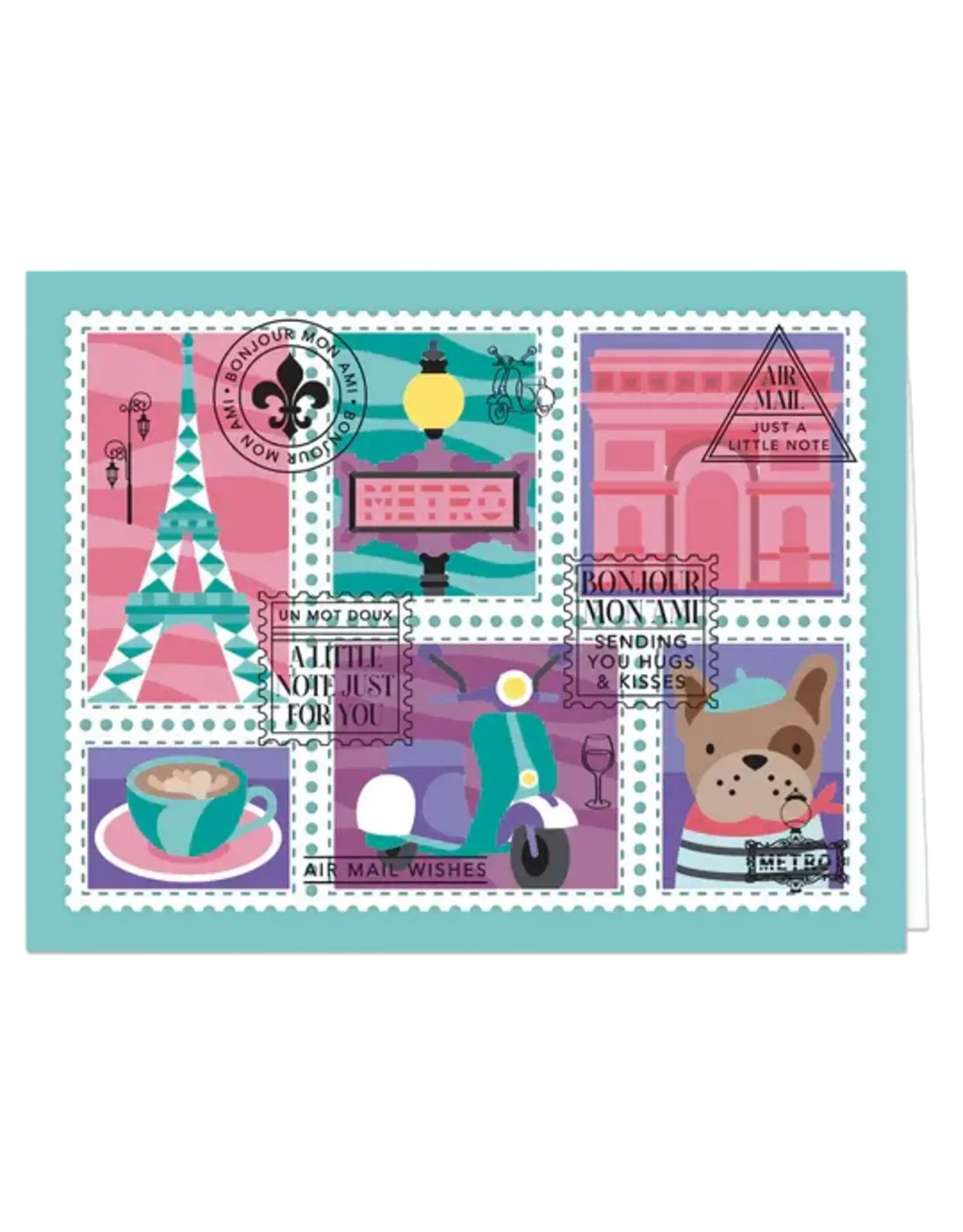 LDRS CREATIVE LDRS CREATIVE PARIS POSTAGE COLLAGE LAYERING STENCILS SET 4/PK