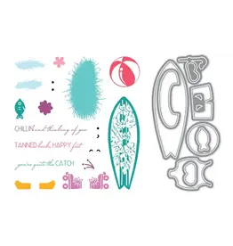 LDRS CREATIVE LDRS CREATIVE FUZZY WUZZIES BEACH BUM ADD-ON 4x4 CLEAR STAMP AND DIE SET