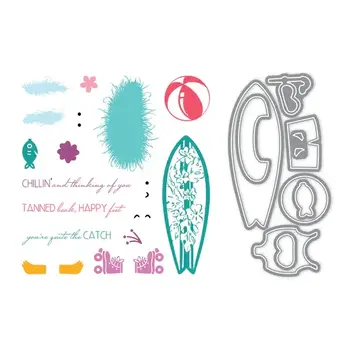 LDRS CREATIVE LDRS CREATIVE FUZZY WUZZIES BEACH BUM ADD-ON 4x4 CLEAR STAMP AND DIE SET