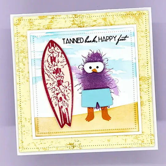 LDRS CREATIVE LDRS CREATIVE FUZZY WUZZIES BEACH BUM ADD-ON 4x4 CLEAR STAMP AND DIE SET