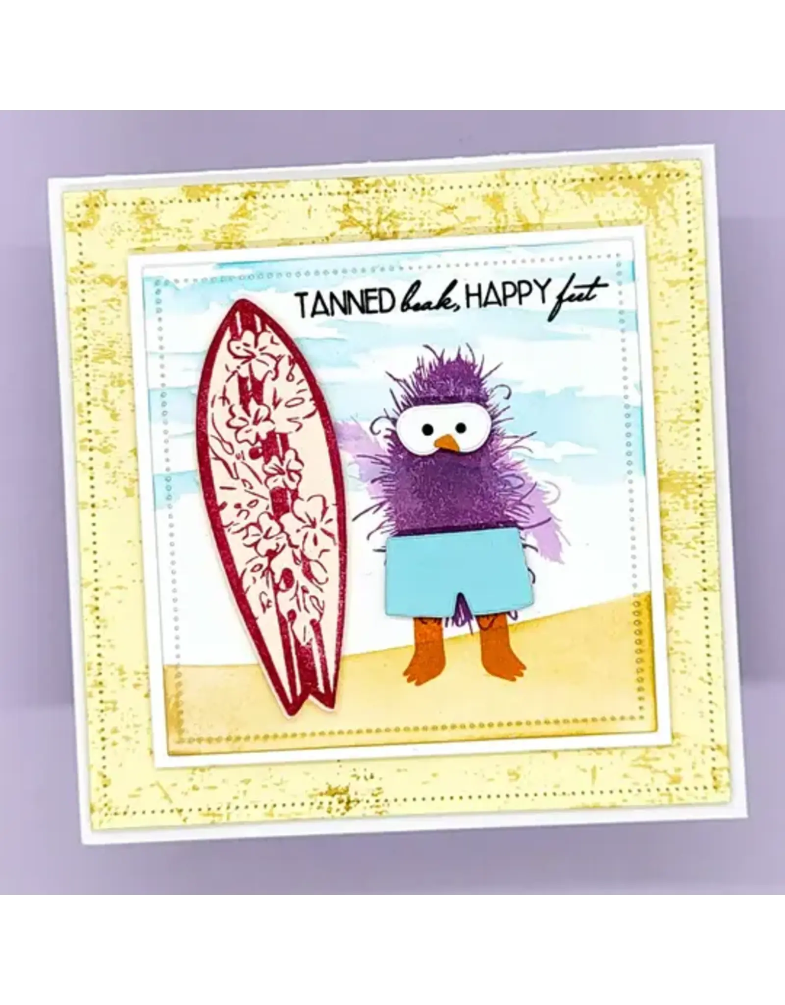 LDRS CREATIVE LDRS CREATIVE FUZZY WUZZIES BEACH BUM ADD-ON 4x4 CLEAR STAMP AND DIE SET
