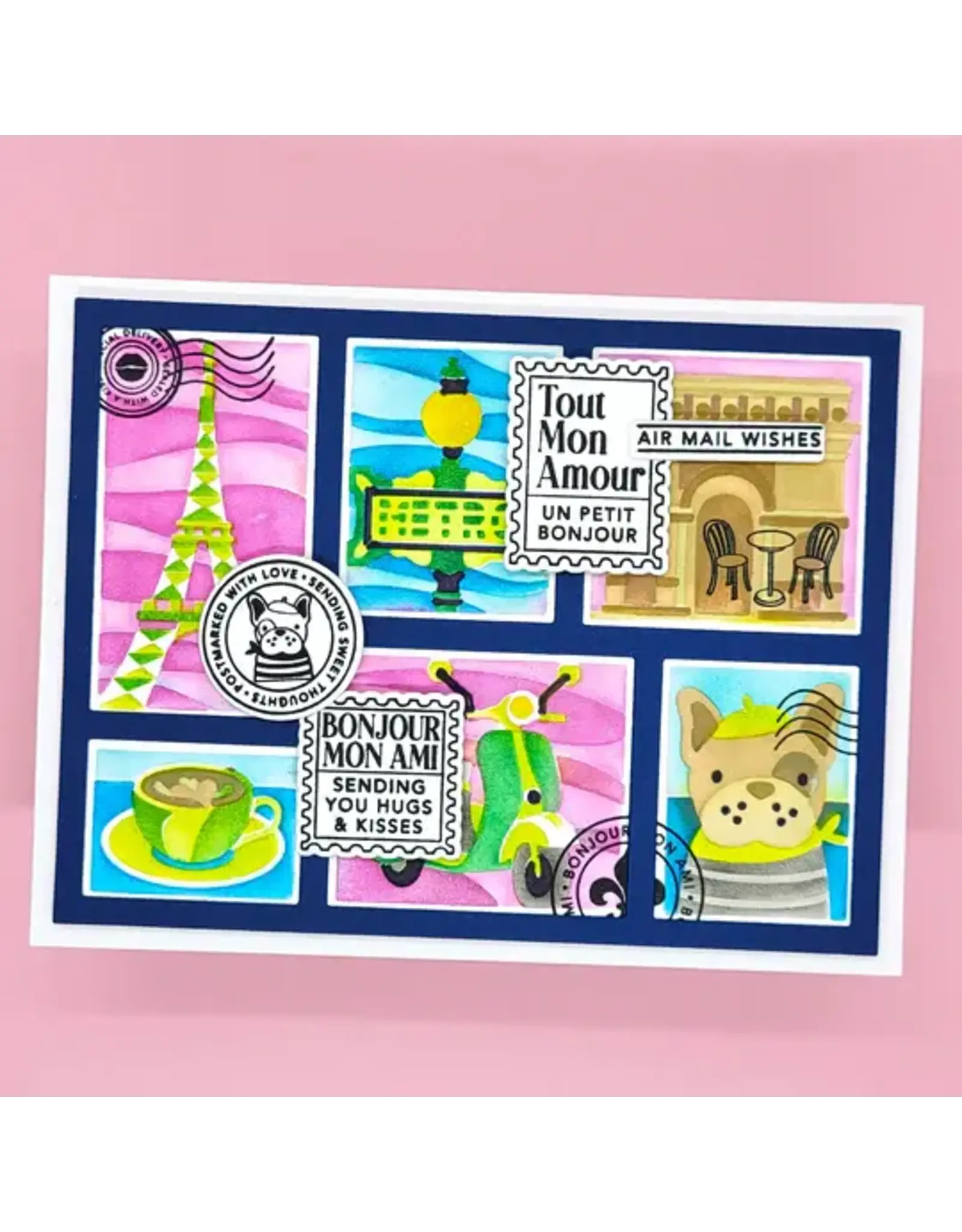 LDRS CREATIVE LDRS CREATIVE PARIS POSTAGE COLLAGE 4x6 CLEAR STAMP SET