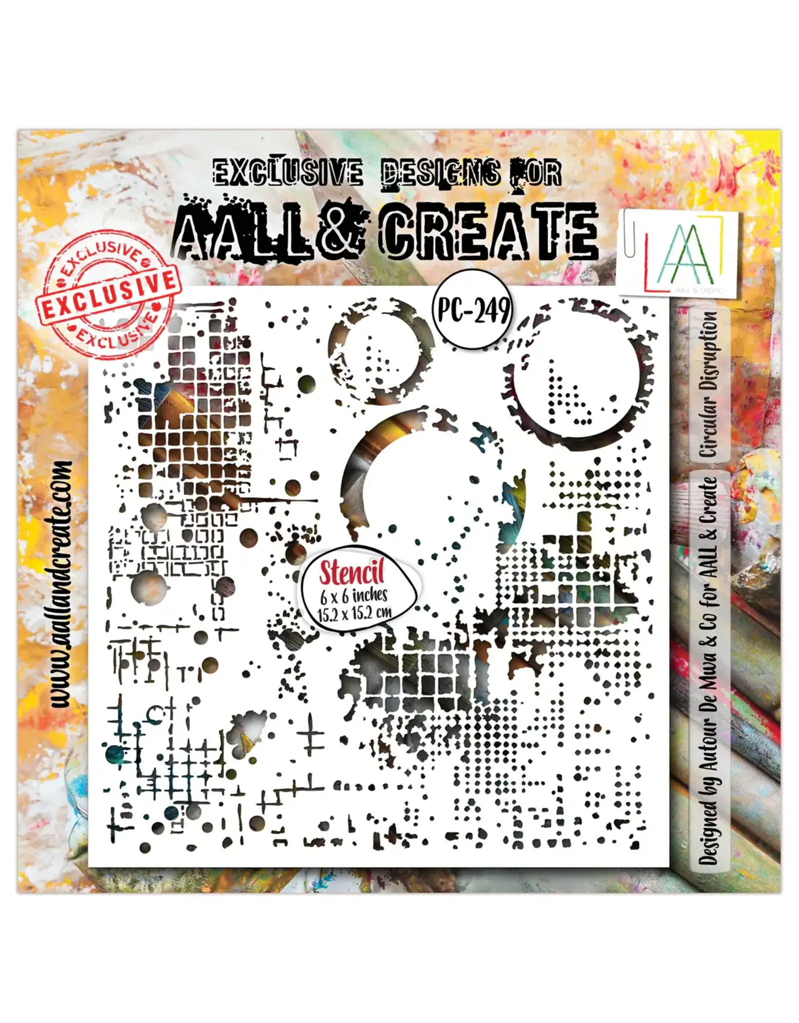 AALL & CREATE AALL & CREATE AUTOUR DE MWA #249 CIRCULAR DISRUPTION 6X6 STENCIL