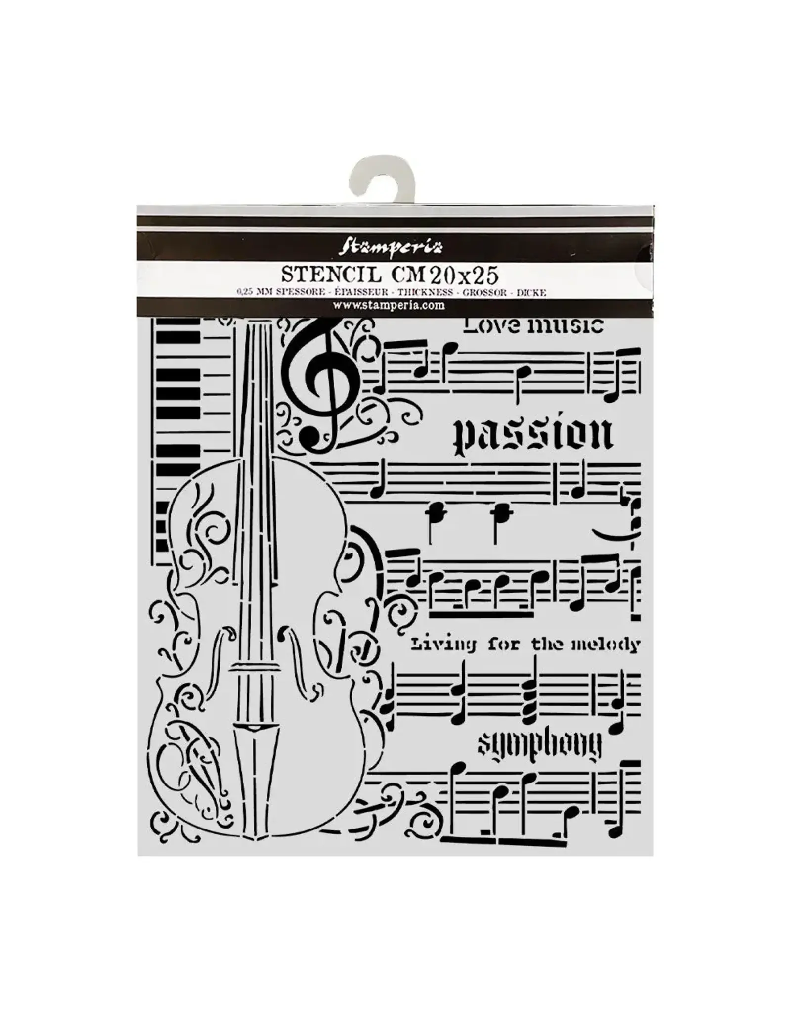 STAMPERIA STAMPERIA SYMPHONY VIOLIN 20x25cm STENCIL
