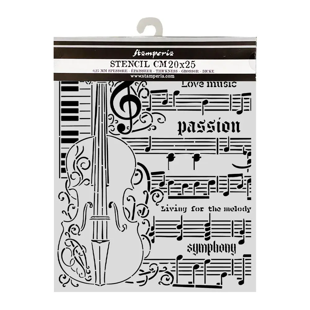 STAMPERIA STAMPERIA SYMPHONY VIOLIN 20x25cm STENCIL