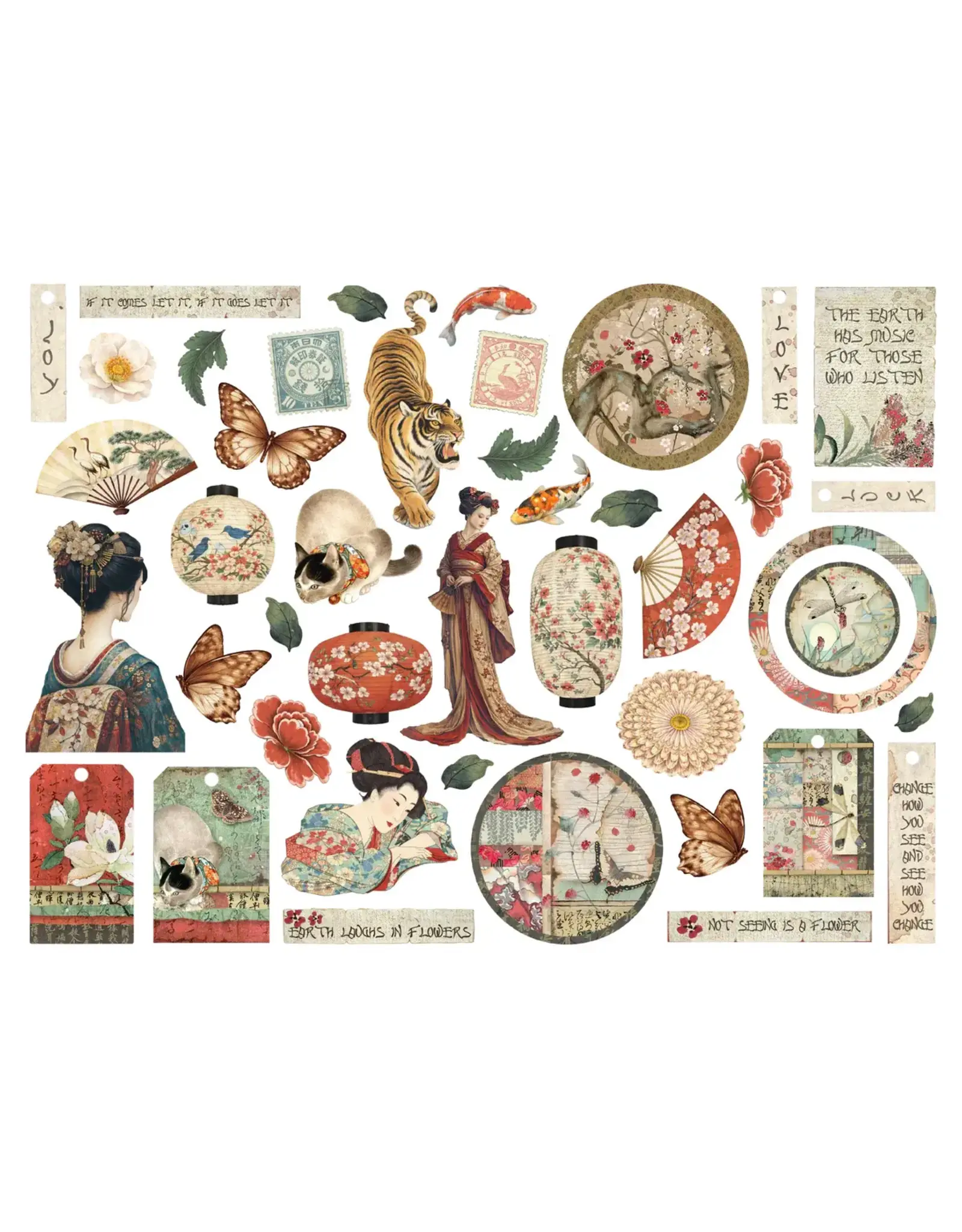 STAMPERIA STAMPERIA ORIENTAL GARDEN CHIPBOARD DIE CUTS