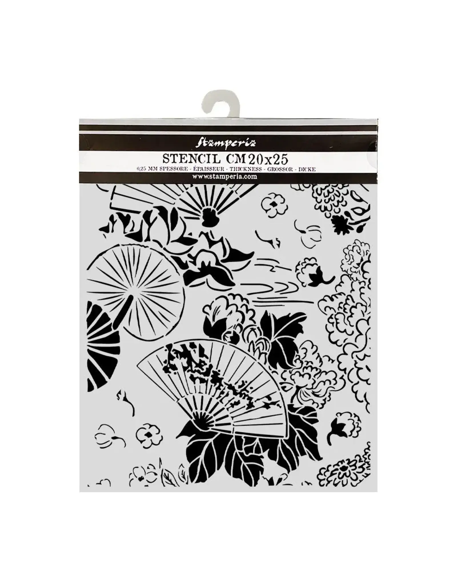 STAMPERIA STAMPERIA ORIENTAL GARDEN FANS 20x25cm STENCIL