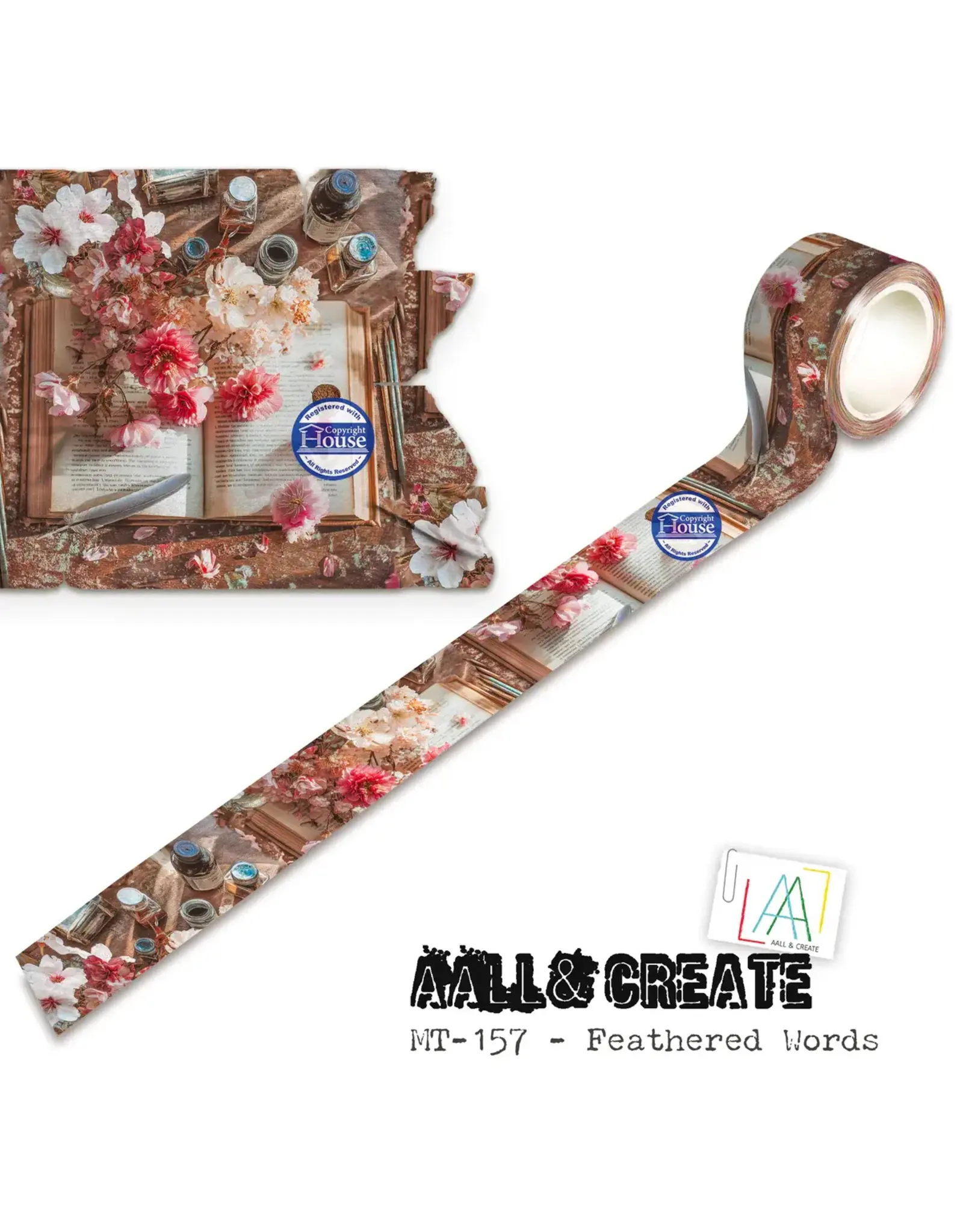 AALL & CREATE AALL & CREATE #157 FEATHERED WORDS LAYER IT UP! WASHI TAPE