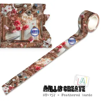 AALL & CREATE AALL & CREATE #157 FEATHERED WORDS LAYER IT UP! WASHI TAPE